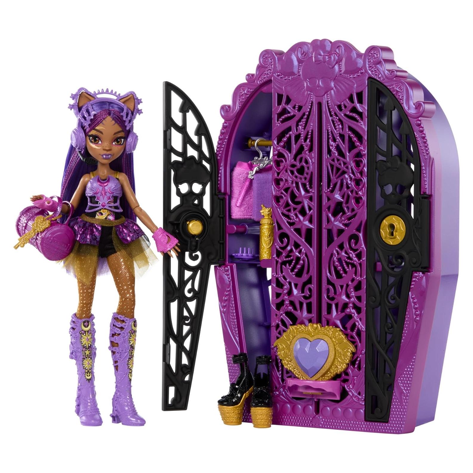 Muñeca Clawdeen Wolf Monster High Skulltimate Secrets con armario y 19 sorpresas