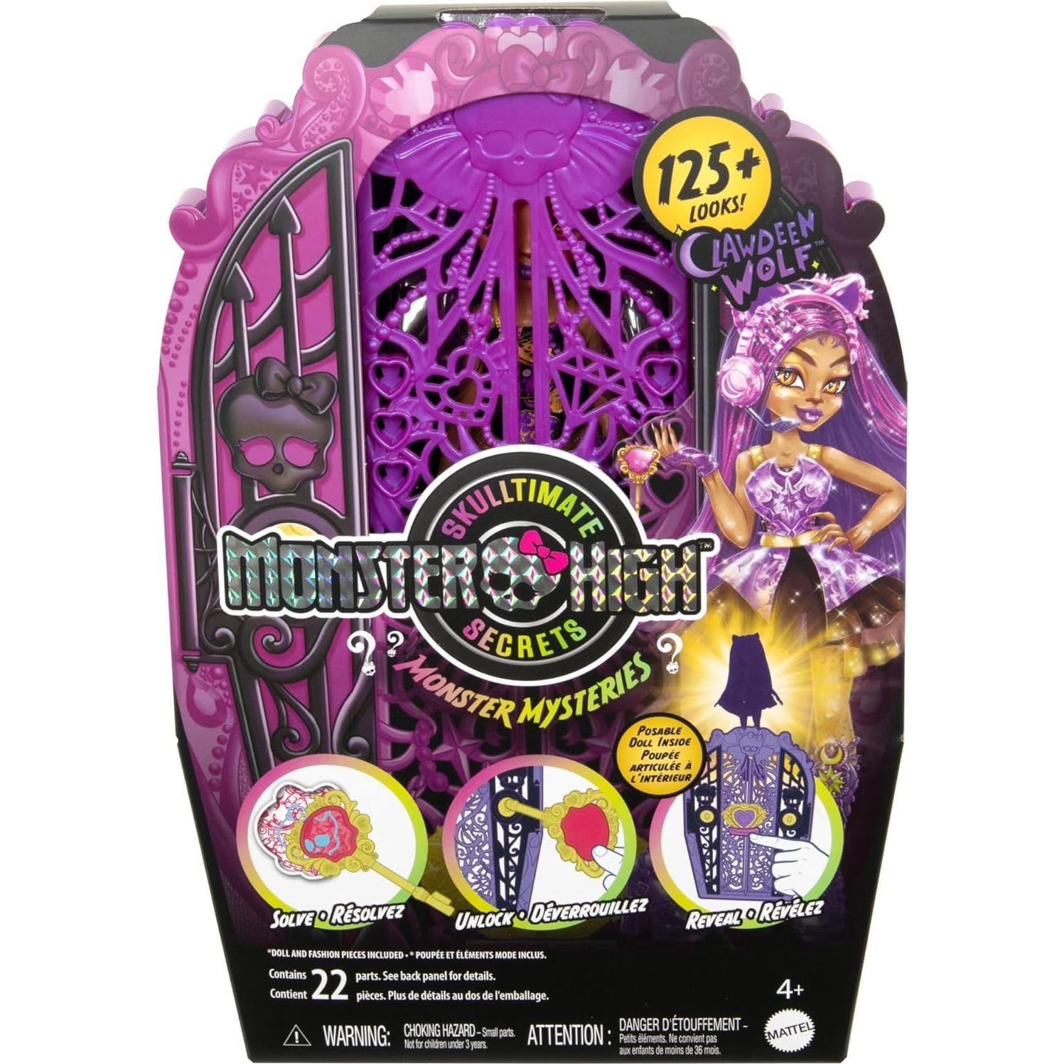 Muñeca Clawdeen Wolf Monster High Skulltimate Secrets con armario y 19 sorpresas