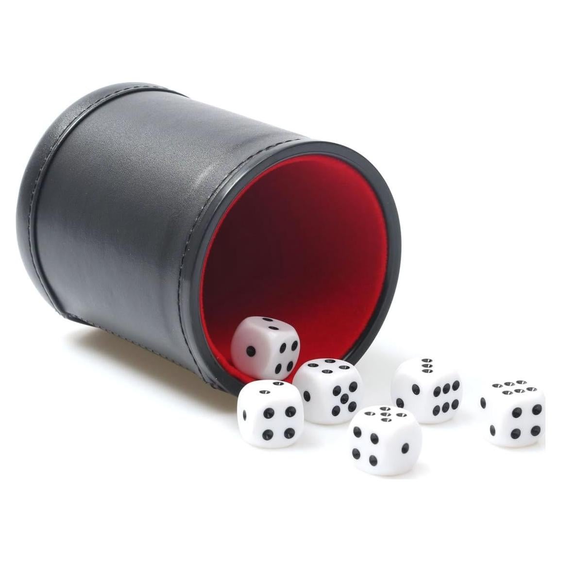 Juego de Taza de Dados RERIVER con 6 Dados y Forro de Fieltro