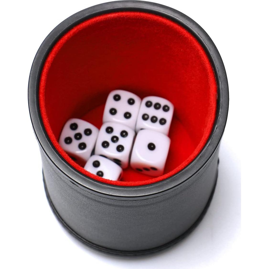 Juego de Taza de Dados RERIVER con 6 Dados y Forro de Fieltro