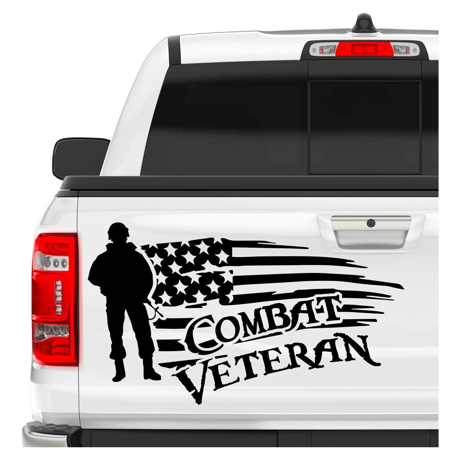 Calcomanía Vinilo 50.8x30.5cm Veterano de Combate Car Decal Geek