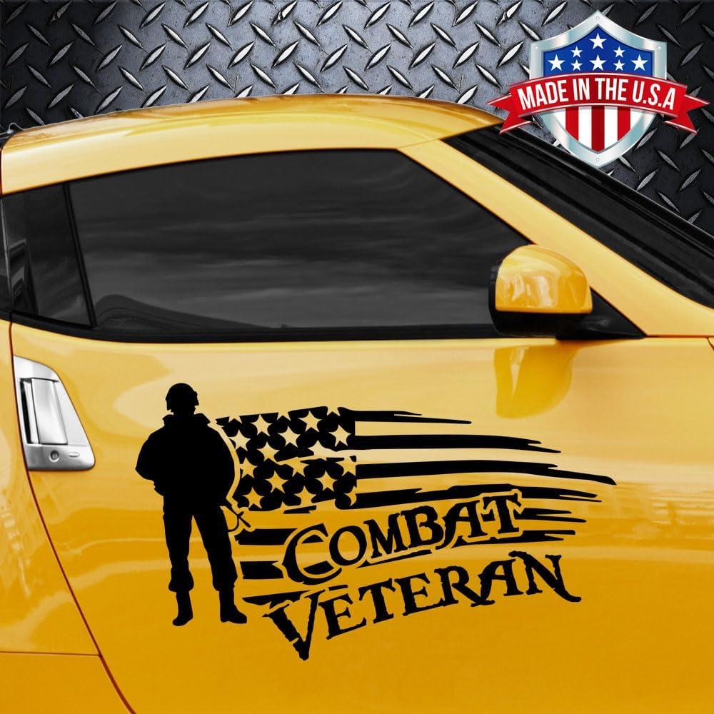 Calcomanía Vinilo 50.8x30.5cm Veterano de Combate Car Decal Geek