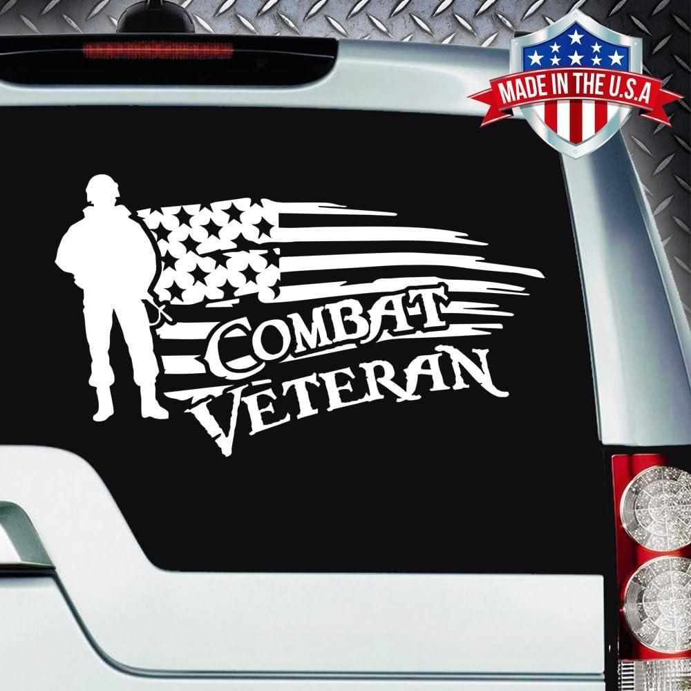 Calcomanía Vinilo 50.8x30.5cm Veterano de Combate Car Decal Geek
