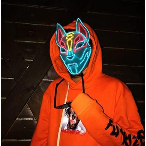 Máscara LED Zorro Fortnite Drift Cosplay Brillante Unisex