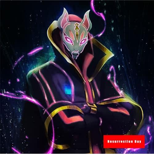 Máscara LED Zorro Fortnite Drift Cosplay Brillante Unisex