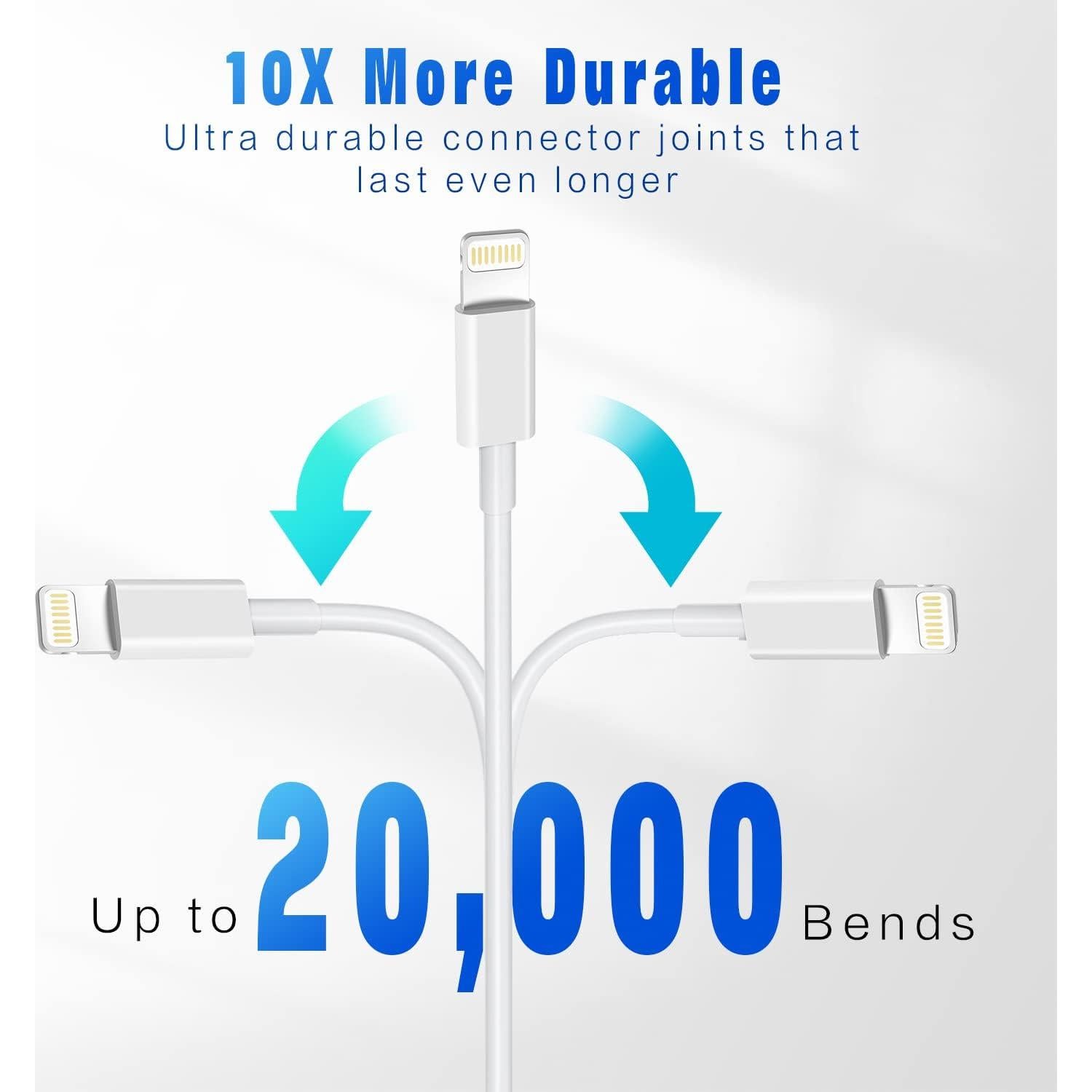 Cargador Lightning OCEEK 3Pack 1.83m MFi Carga Rápida iPhone