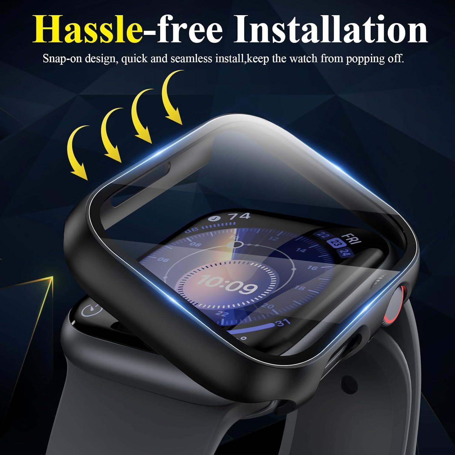 Funda Dura para Apple Watch 41mm EWUONU con Vidrio Templado