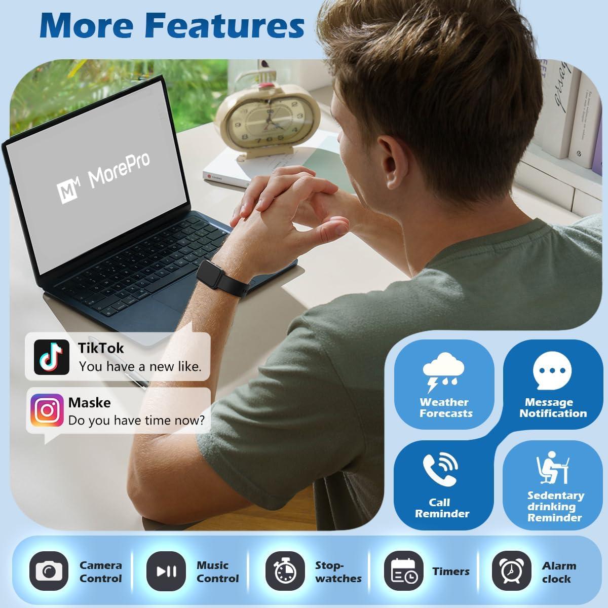 Reloj Fitness MorePro AIR 2 con Monitoreo de Salud 24/7