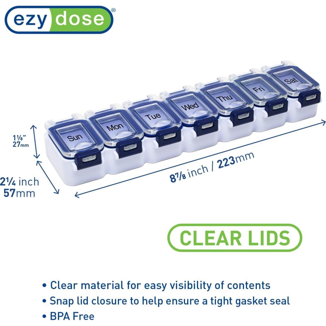 Caja de Pastillas Impermeable EZY DOSE 7 Días Azul