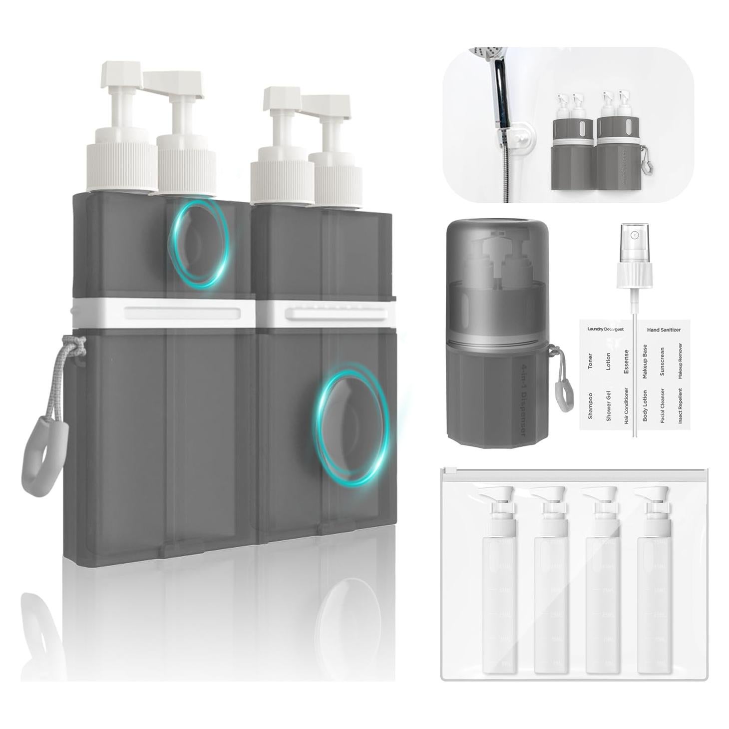 Set de Botellas de Viaje YOTIME 4 en 1 a Prueba de Fugas