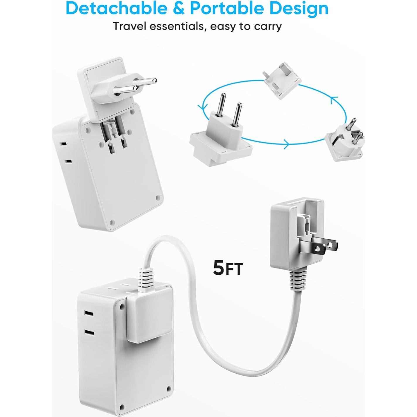 Kit Adaptador Enchufe Viaje Europeo Kakyanill 8 en 1 20W USB C