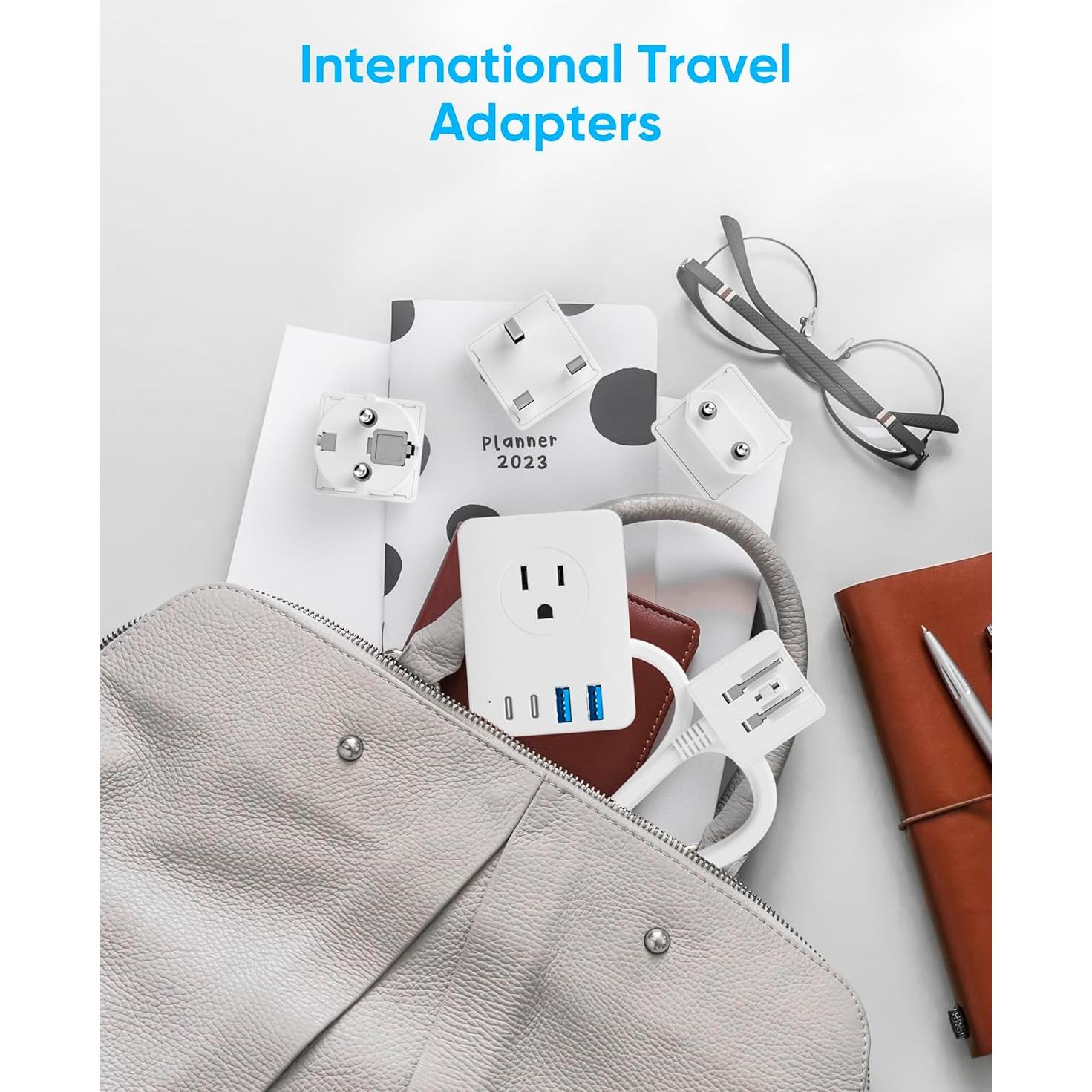 Kit Adaptador Enchufe Viaje Europeo Kakyanill 8 en 1 20W USB C