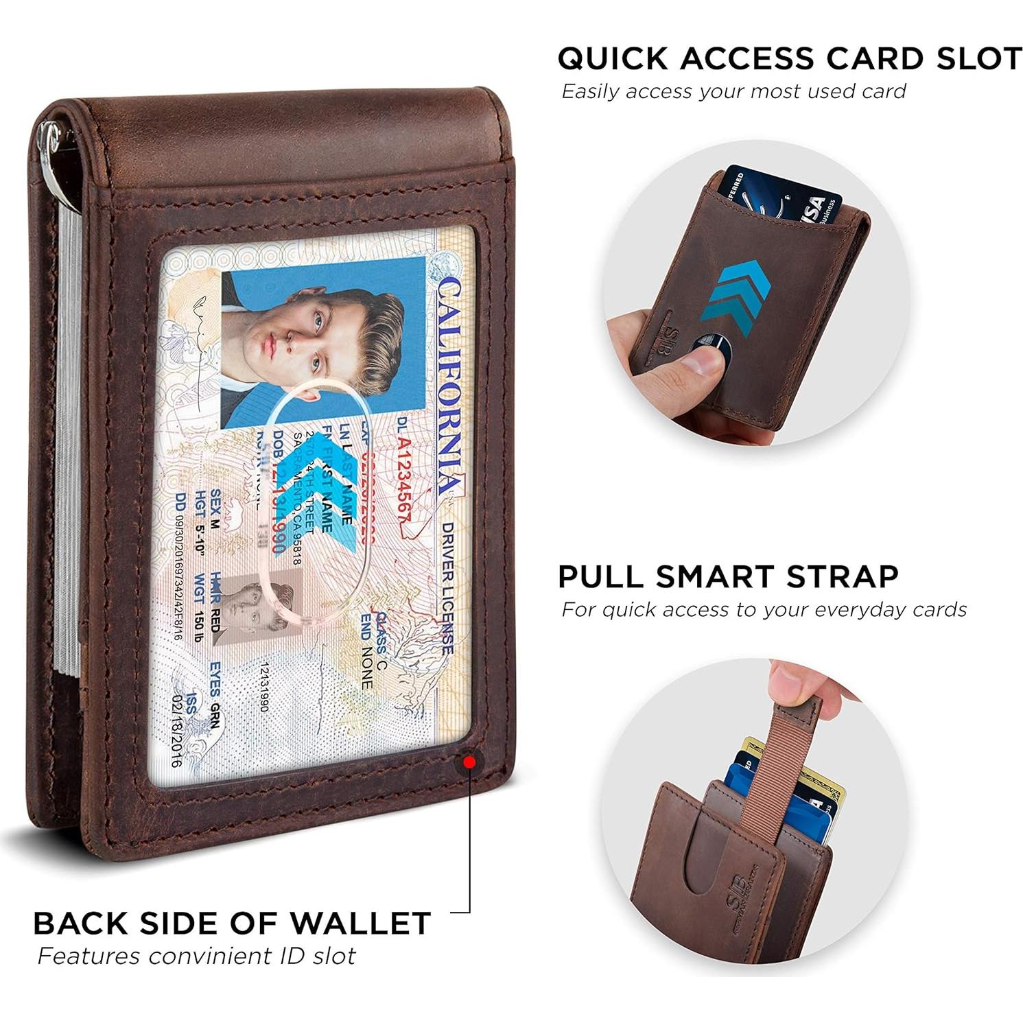 Cartera Minimalista de Cuero SERMAN BRANDS 1.S con Bloqueo RFID