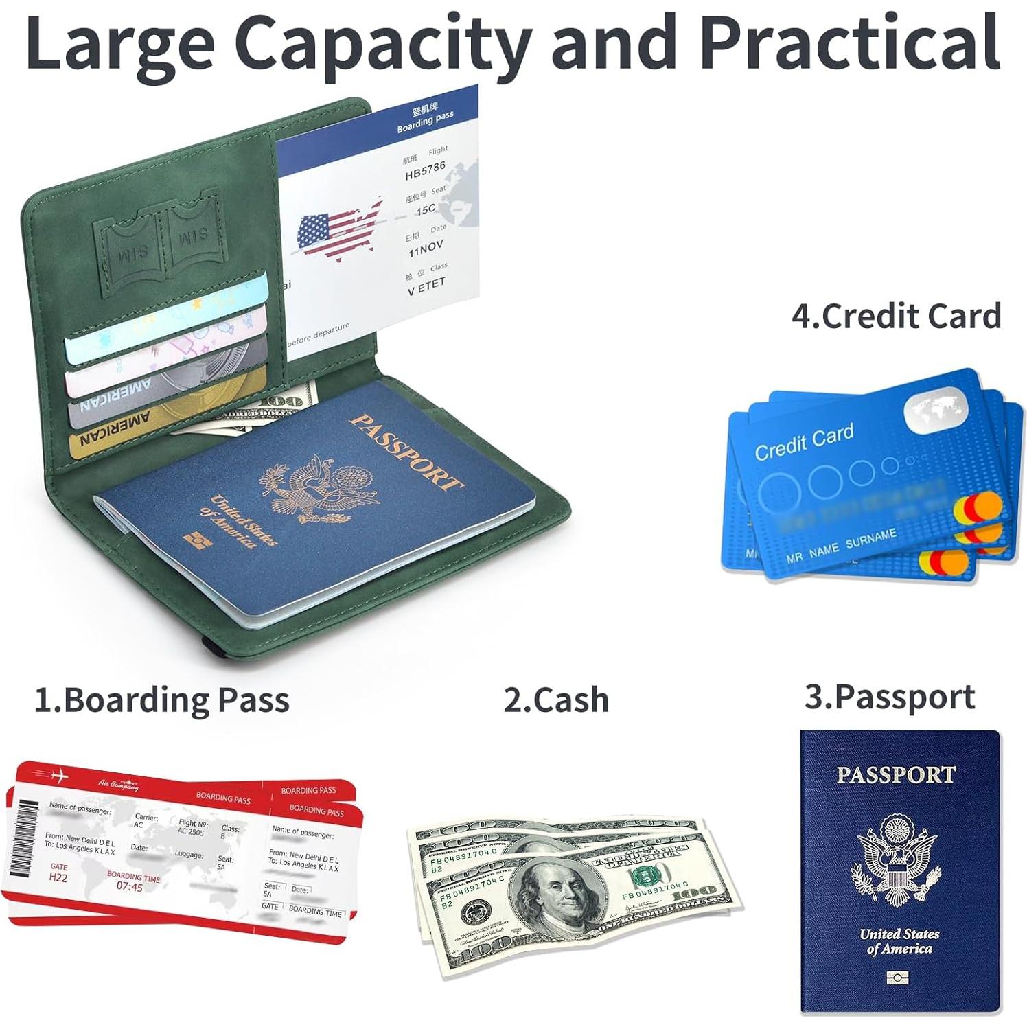 Funda de Pasaporte KAOBAN con Ranuras para Tarjetas y RFID