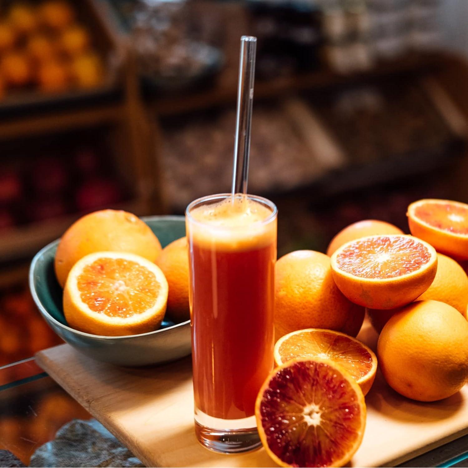 Juego de Popotes de Vidrio Reutilizables Piteno 16 Piezas 21.5cm