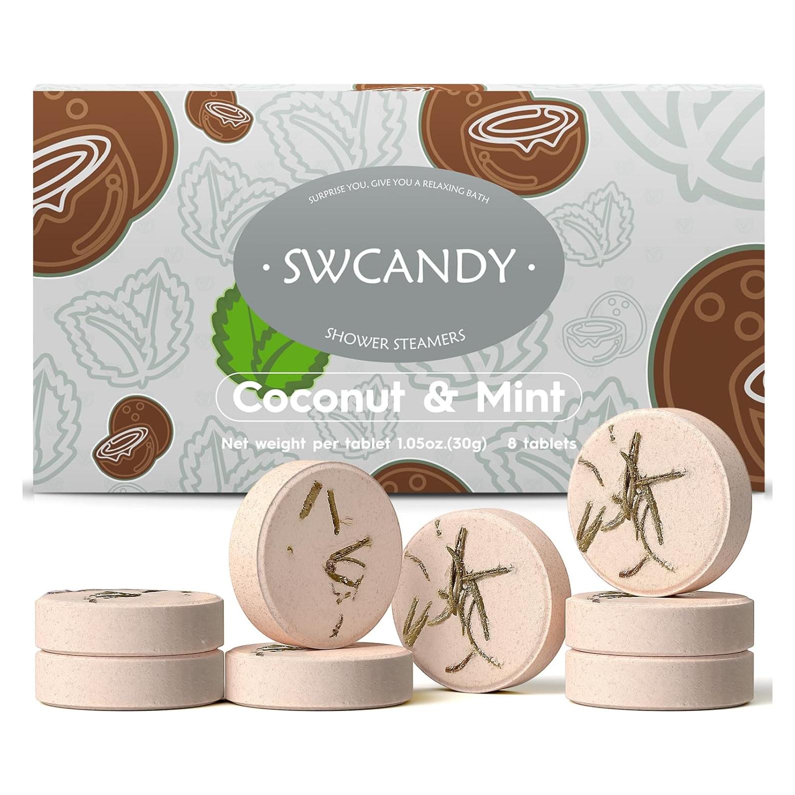 Bombas de Ducha Aromaterapia Coco Menta SWCANDY 8 Pcs