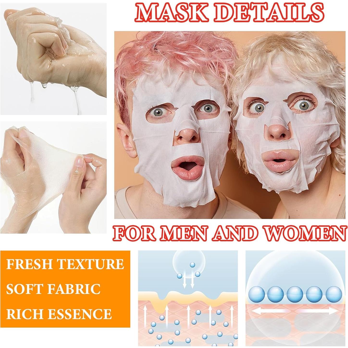 Set de 10 Máscaras Faciales Hidratantes LingHaoLH - Variadas