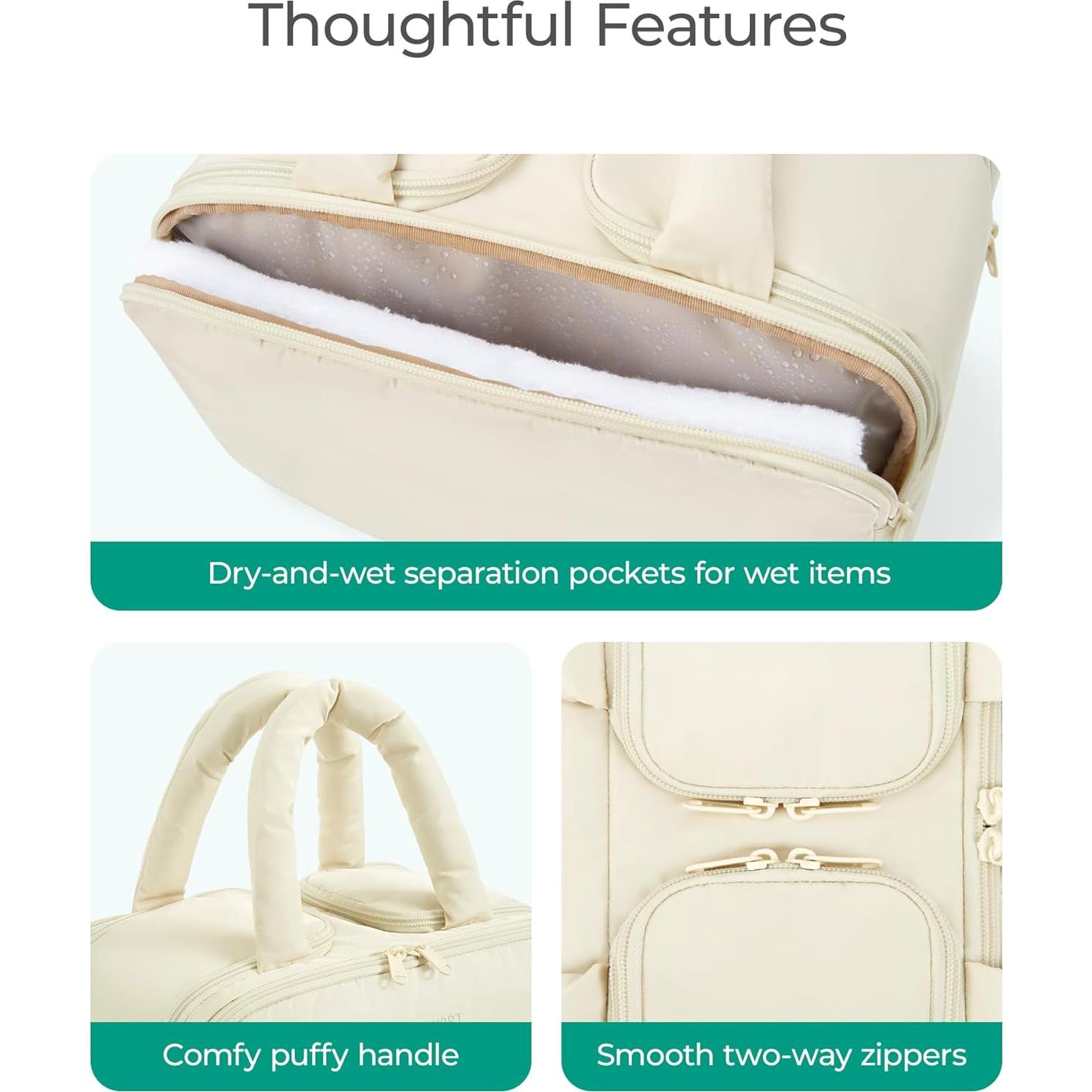 Bolsa de Aseo de Viaje BAGSMART Beige 30x18.5x21 cm