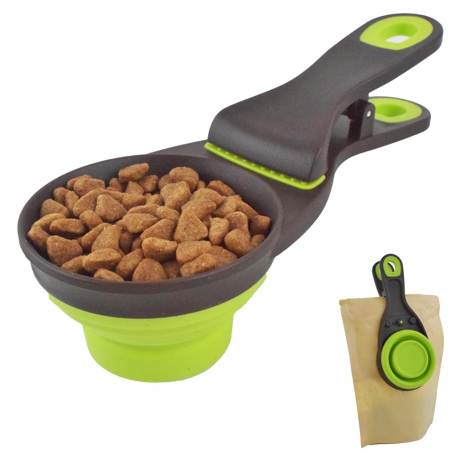 Cuchara Medidora Plegable para Perros Cdipesp 3 en 1 Verde