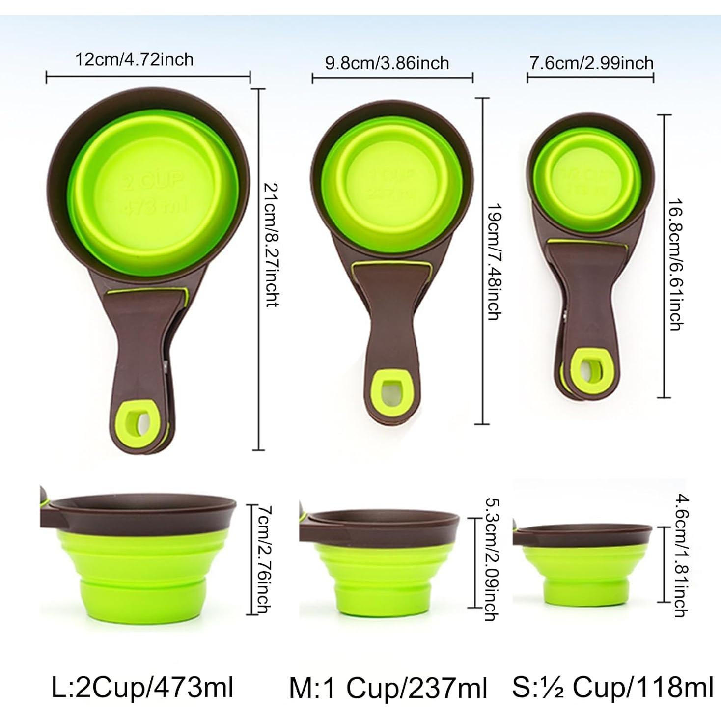 Cuchara Medidora Plegable para Perros Cdipesp 3 en 1 Verde