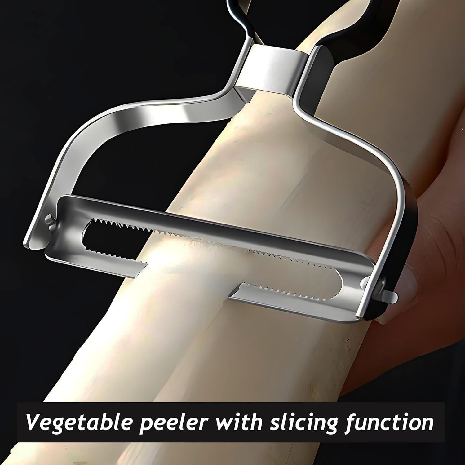 Pelador de Verduras SoKalChw Negro Acero Inoxidable 14.5cm