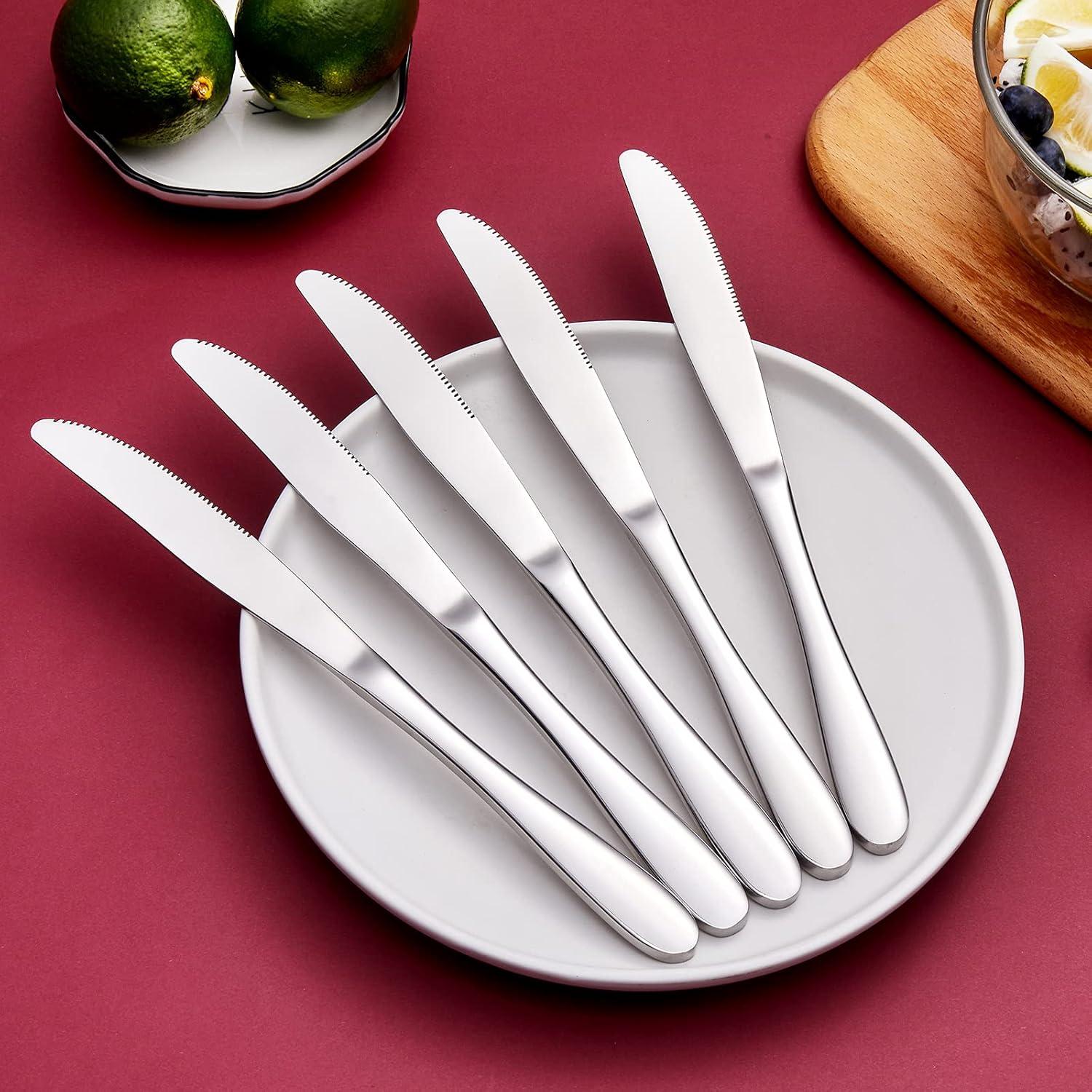 Juego de cuchillos de mesa Aebeky 8 piezas acero inoxidable 23 cm