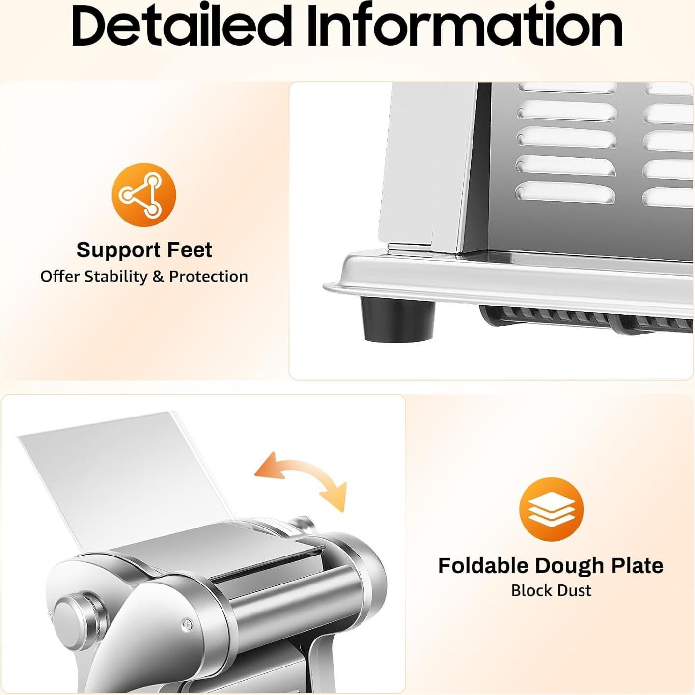 Máquina de Pasta Eléctrica Fenjidrop 110V Acero Inoxidable