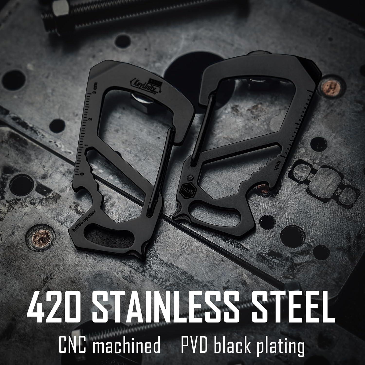 Multiherramienta Clip Carabina KeyUnity KS00 Acero Inoxidable 7 en 1