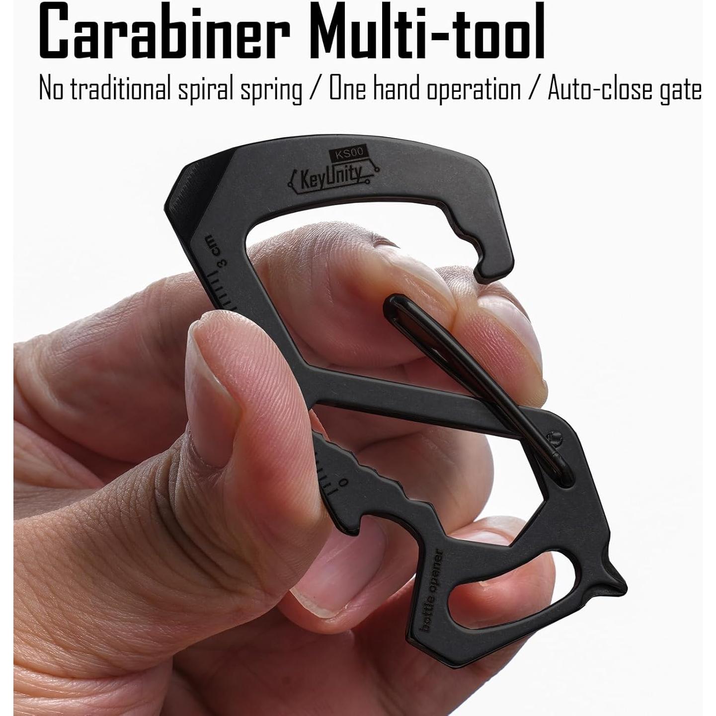 Multiherramienta Clip Carabina KeyUnity KS00 Acero Inoxidable 7 en 1