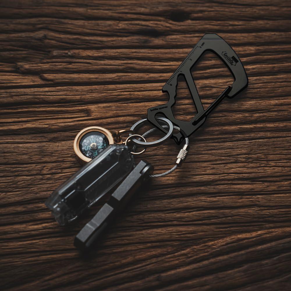 Multiherramienta Clip Carabina KeyUnity KS00 Acero Inoxidable 7 en 1