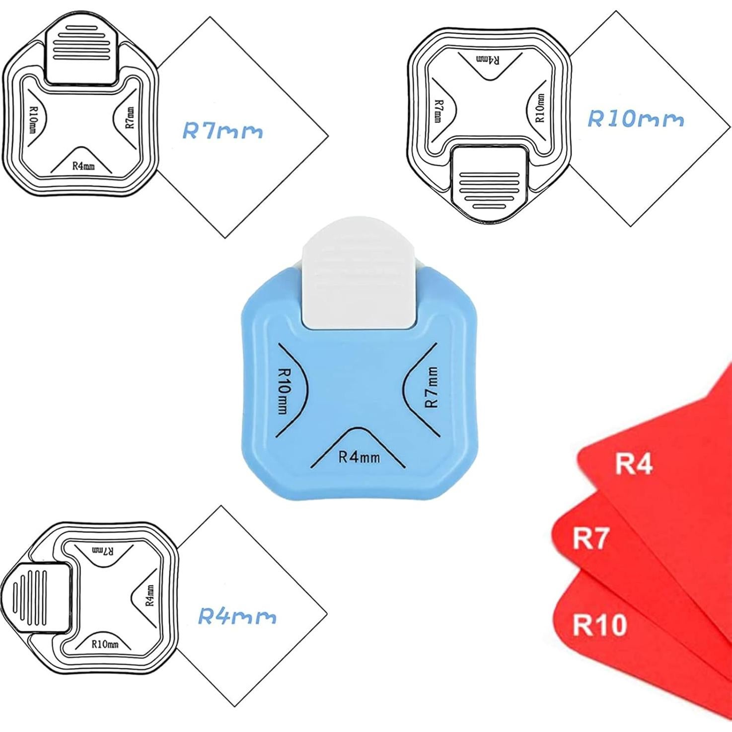 Perforadora de Esquinas 3 en 1 WSYhomie R4mm R7mm R10mm