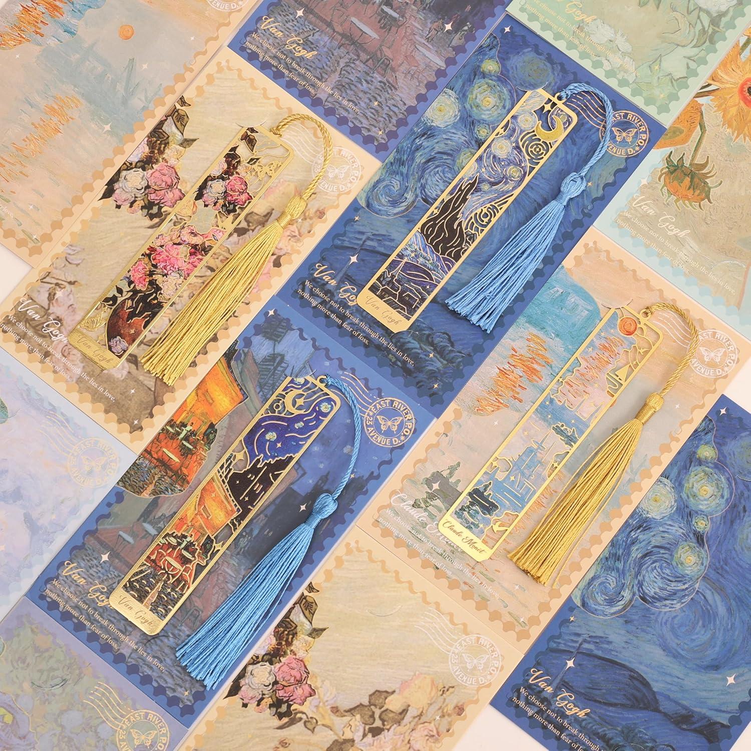 4 Marcadores de Metal con Borlas Emmoolife - Pintura al Óleo