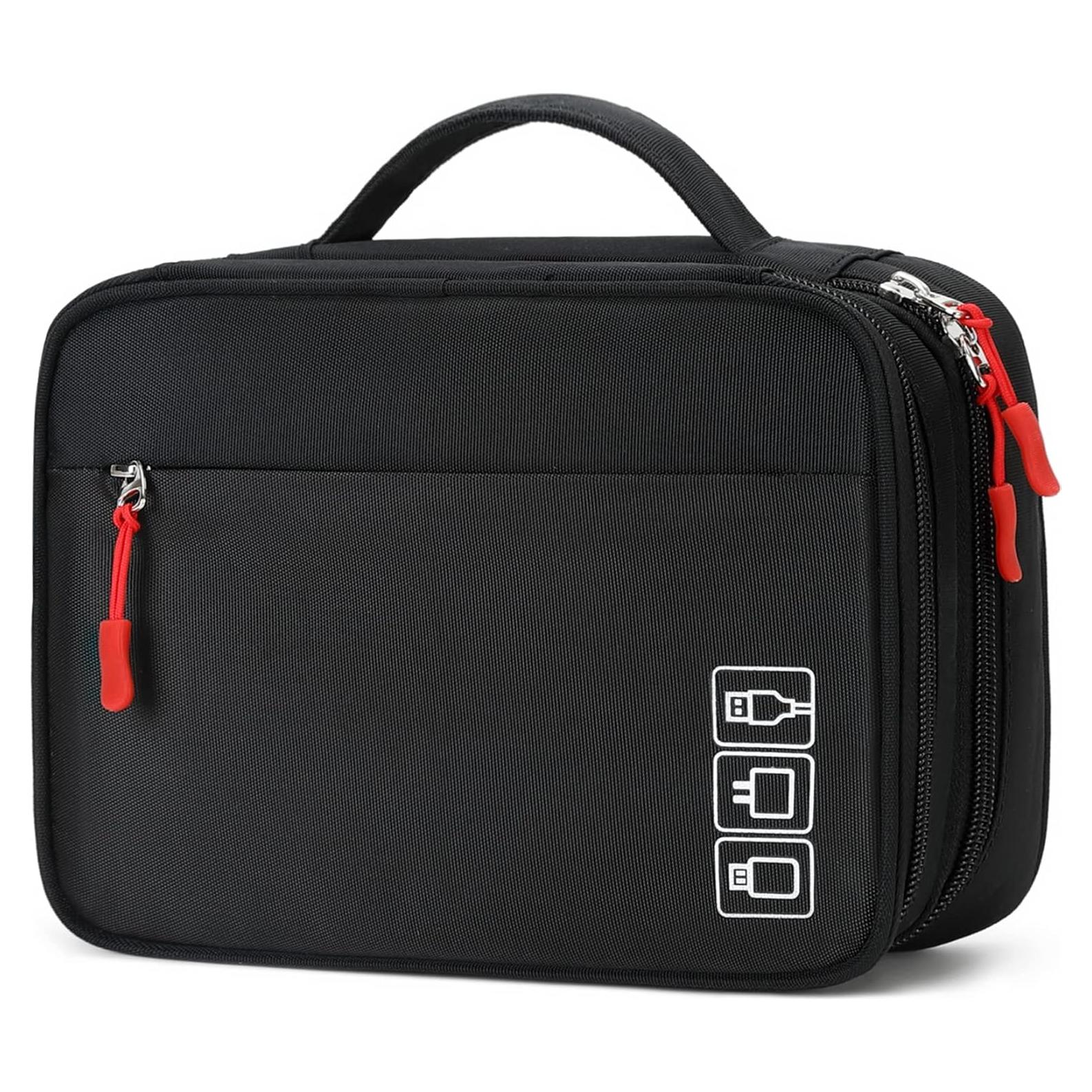 Organizador de Cargador Portátil MIRLEWAIY Doble Capa Negro