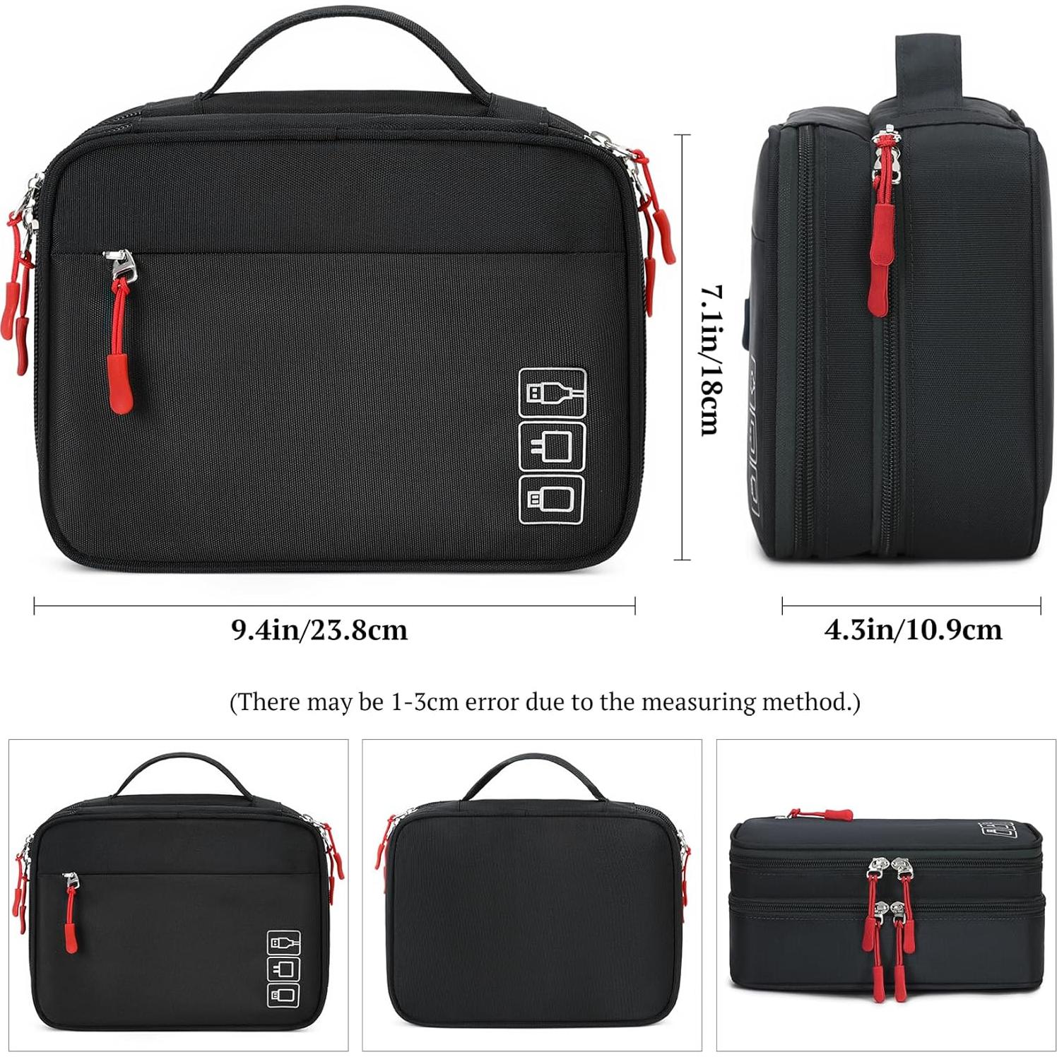 Organizador de Cargador Portátil MIRLEWAIY Doble Capa Negro