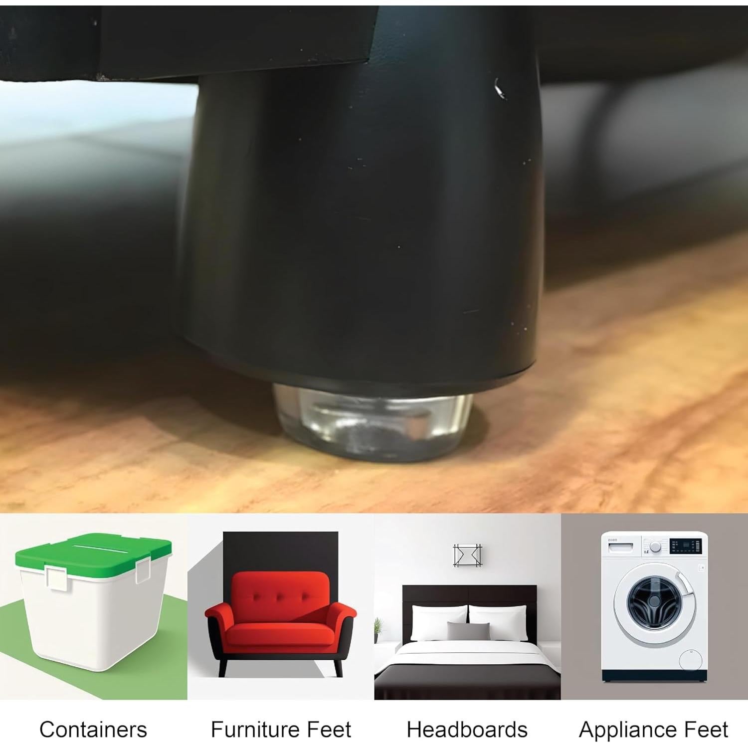 Topes de puerta de goma autoadhesivos GorillaGrit - 4 unidades