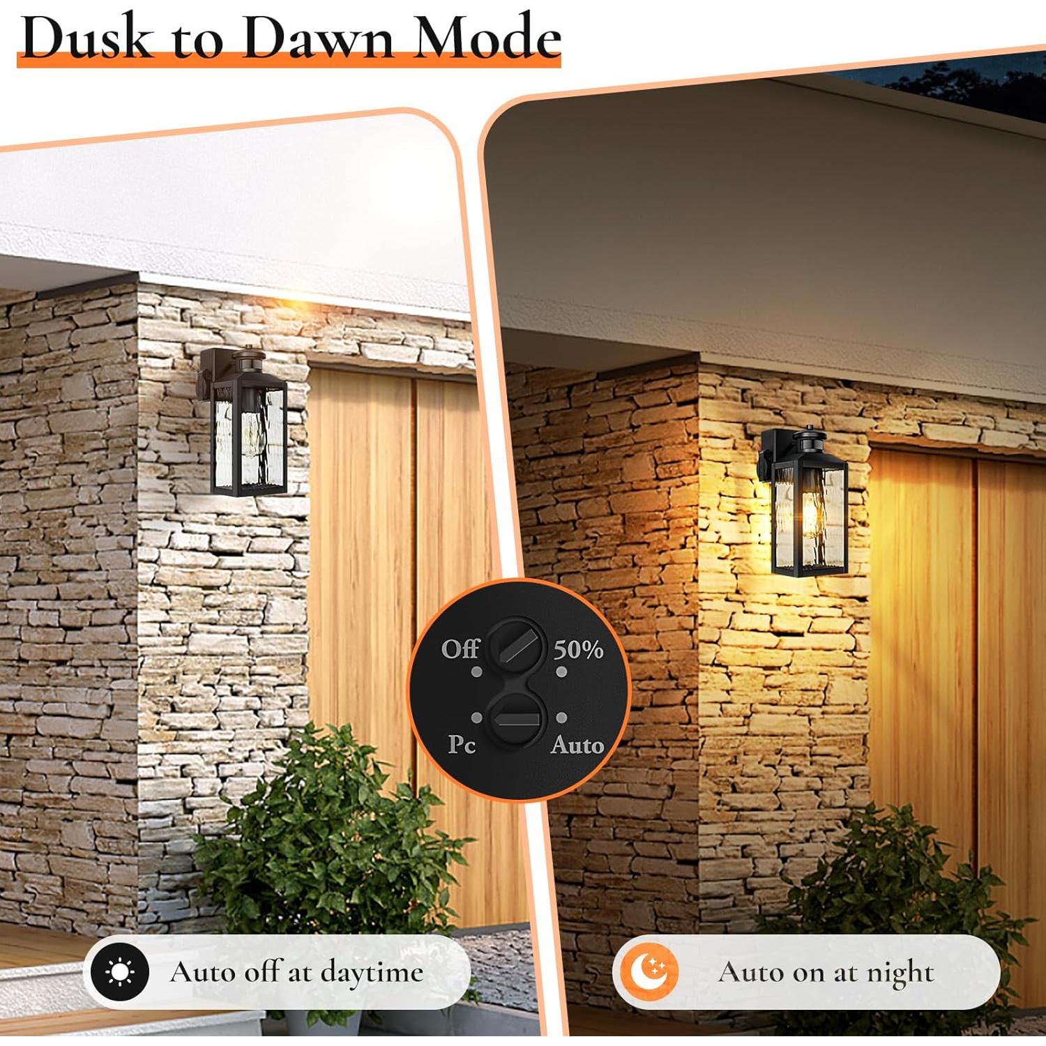 Luces de Sensor de Movimiento TOBUSA para Exterior, Negro, 2 Pzas