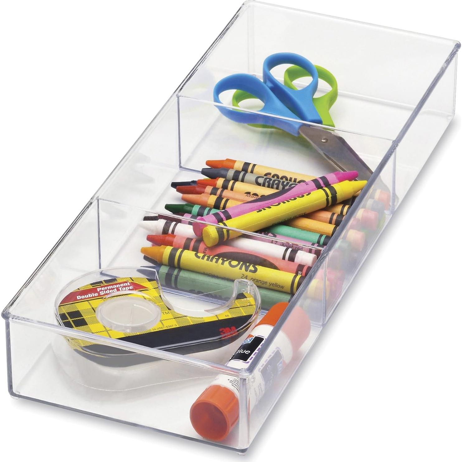 Organizador de Cajones 3 Secciones Whitmor Transparente