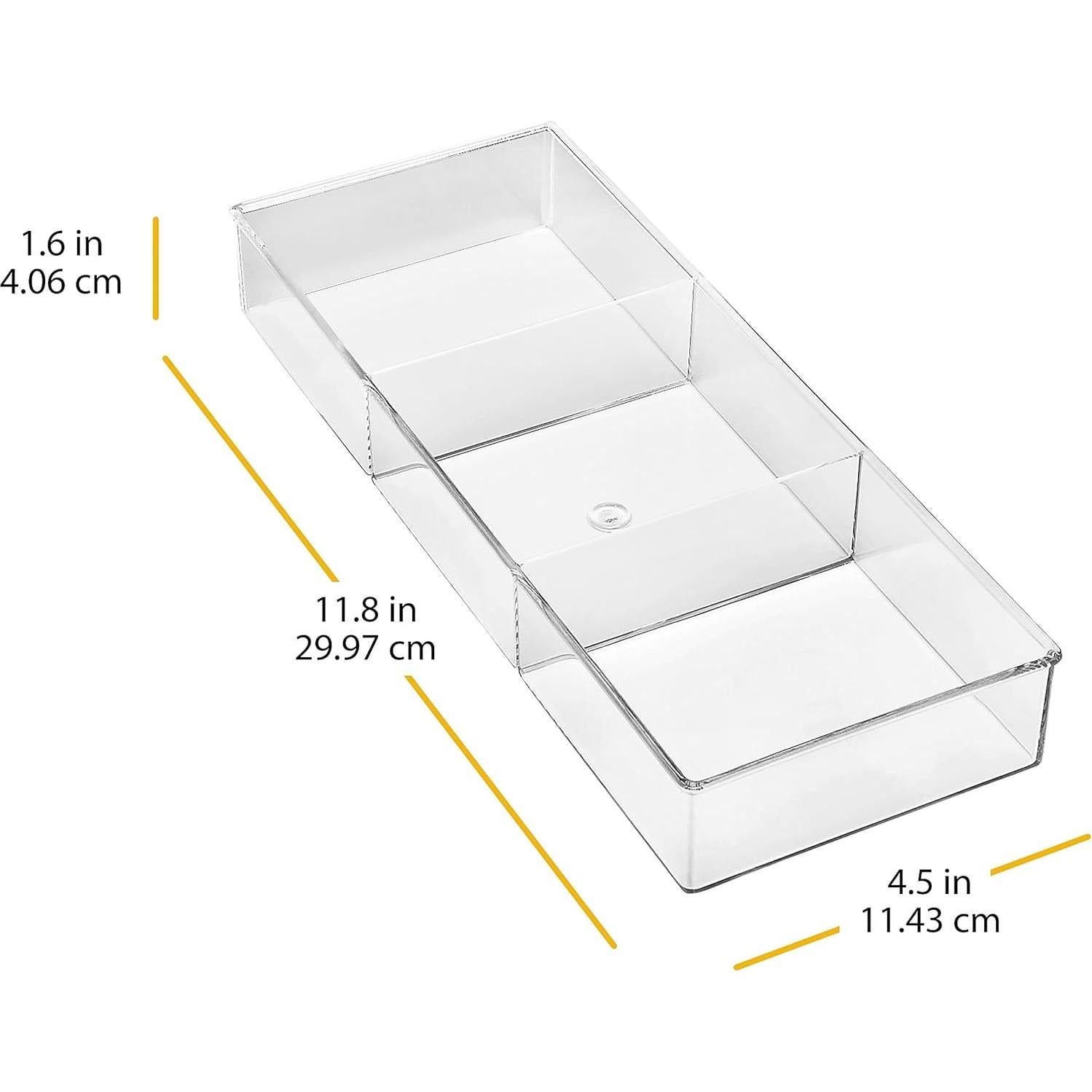 Organizador de Cajones 3 Secciones Whitmor Transparente