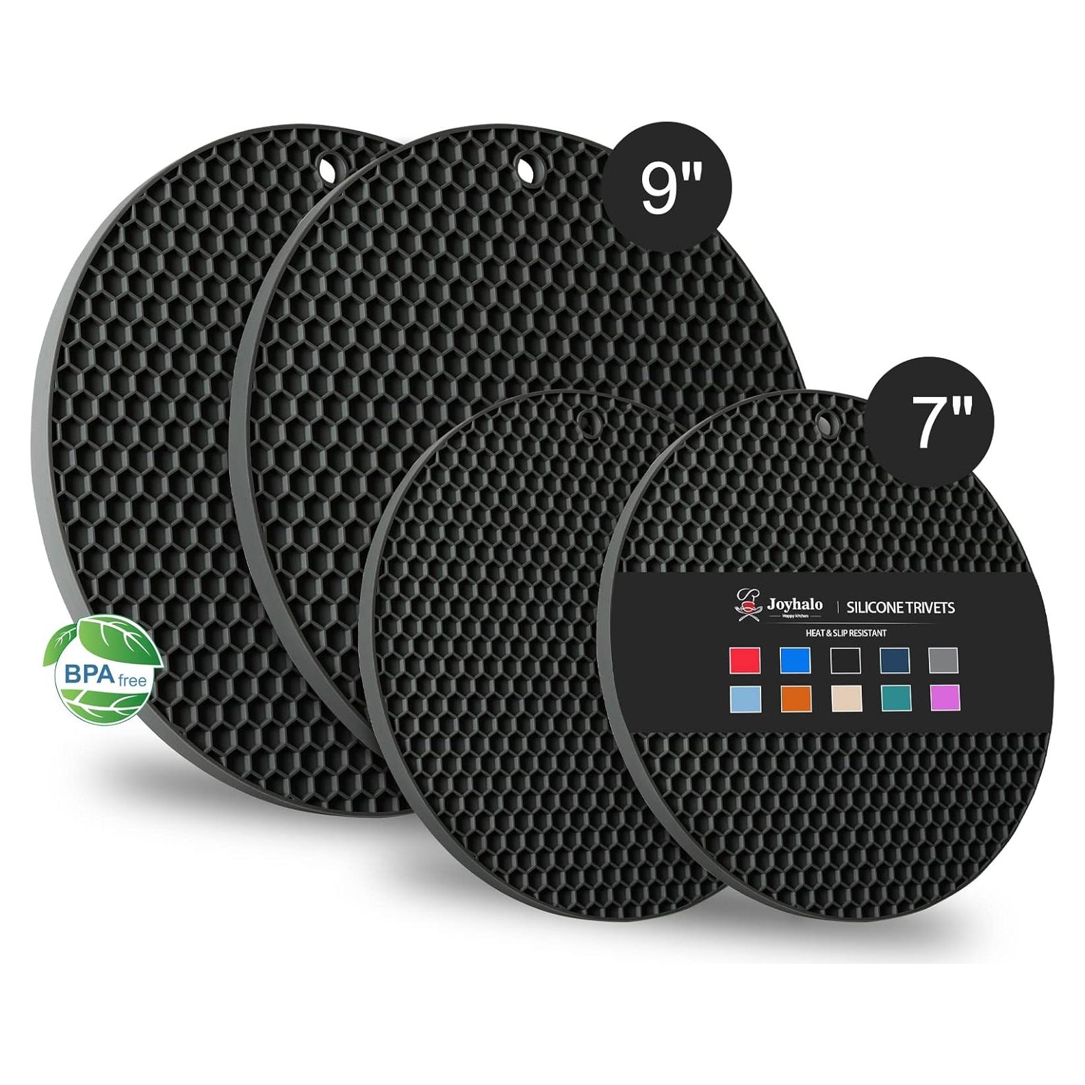 Trivets de Silicona Joyhalo 4 Piezas - Resistentes al Calor