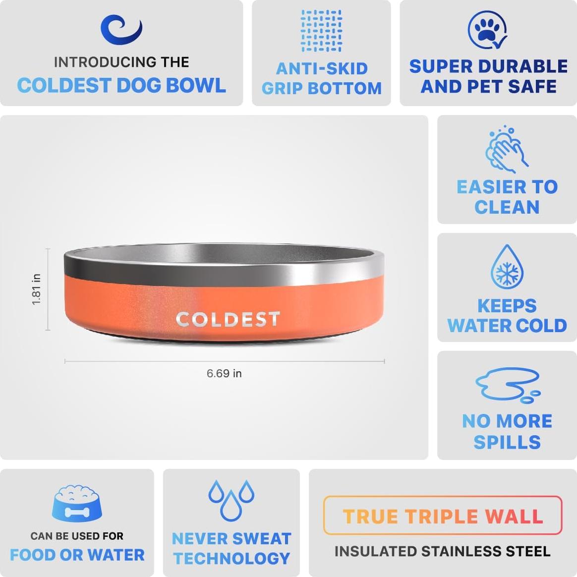 Tazón para Perros The Coldest Water 620 ml Antideslizante