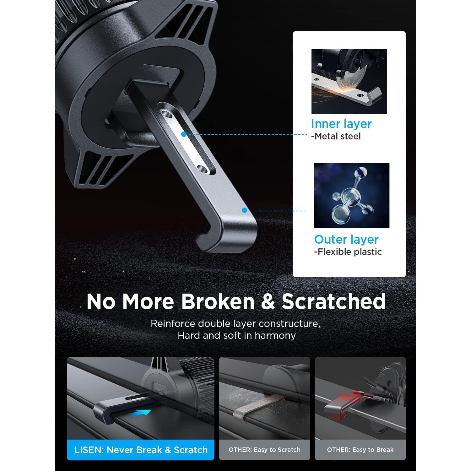 Soporte para Teléfono en Auto LISEN, Ajustable, Negro