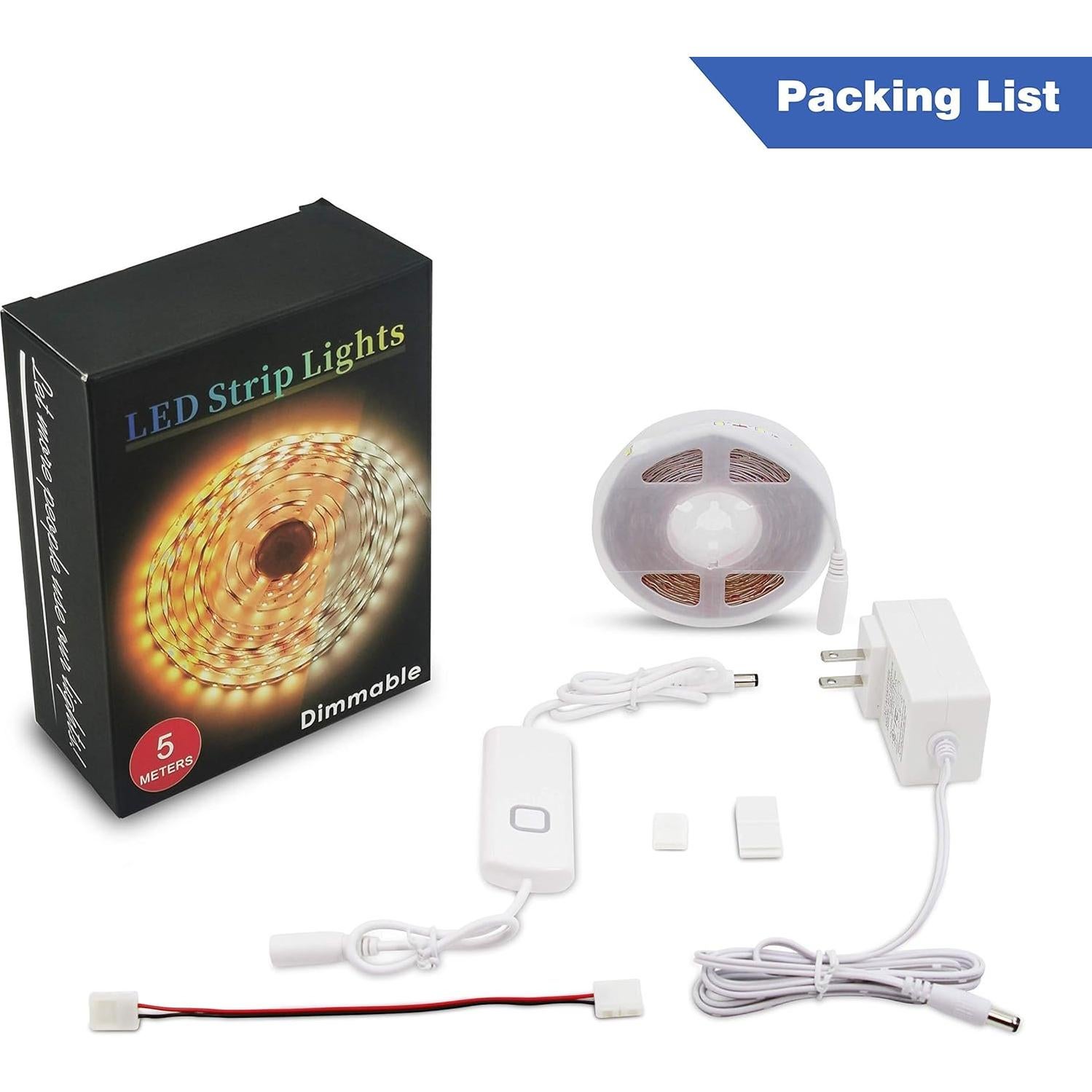 Tira de Luces LED MYPLUS 5M Regulable 1050LM Blanco Cálido 3000K