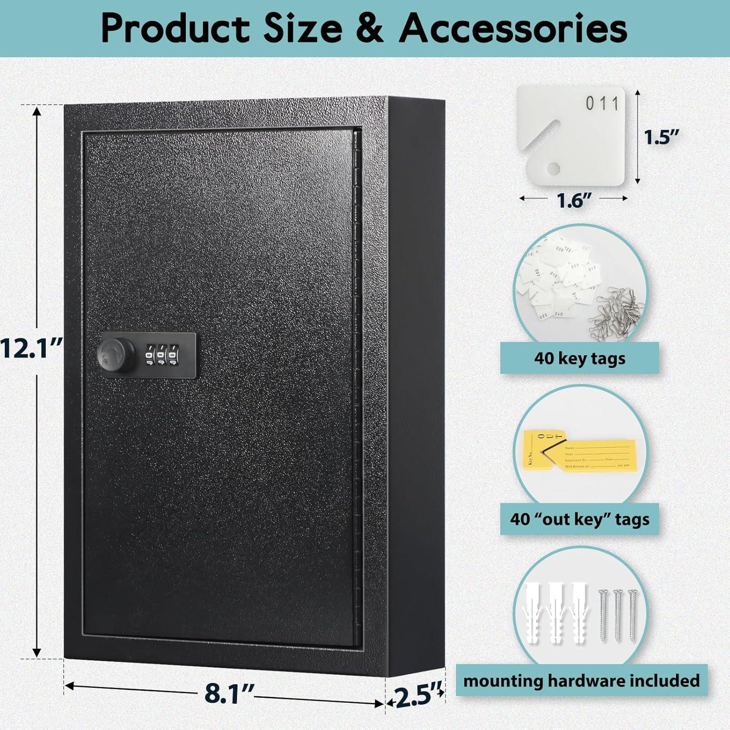 Armario de Llaves KYODOLED con Cerradura para 40 Llaves