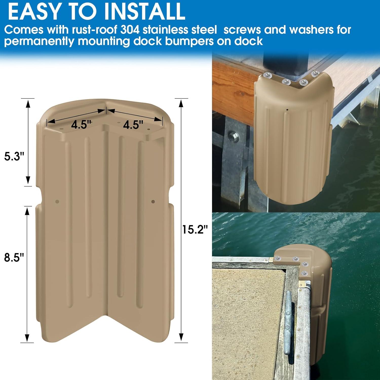 Bumper de esquina de muelle JYINCPED 38x15cm Beige UV