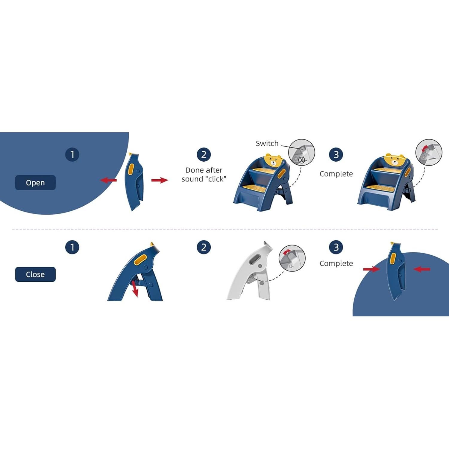 Escalera Plegable para Niños TPN CF123 Antideslizante 2 Pasos