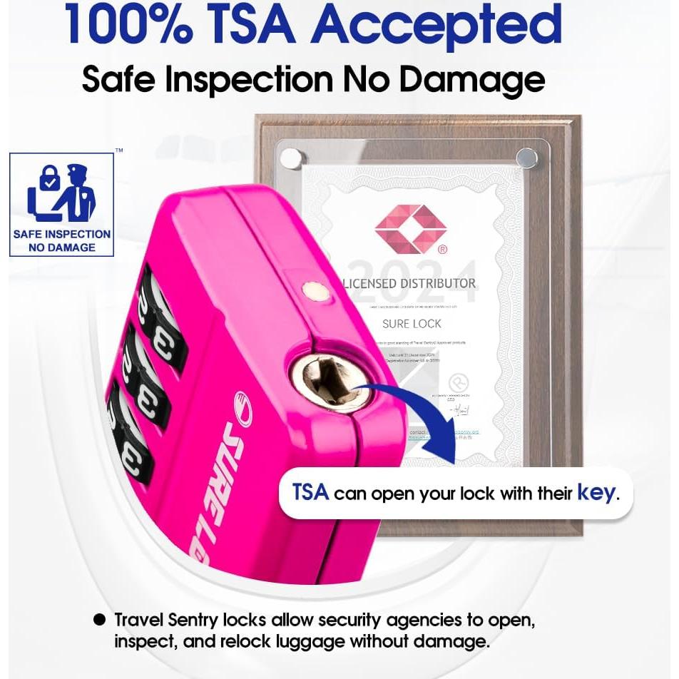 Candado de Combinación TSA Sure Lock 4 Dígitos para Equipaje