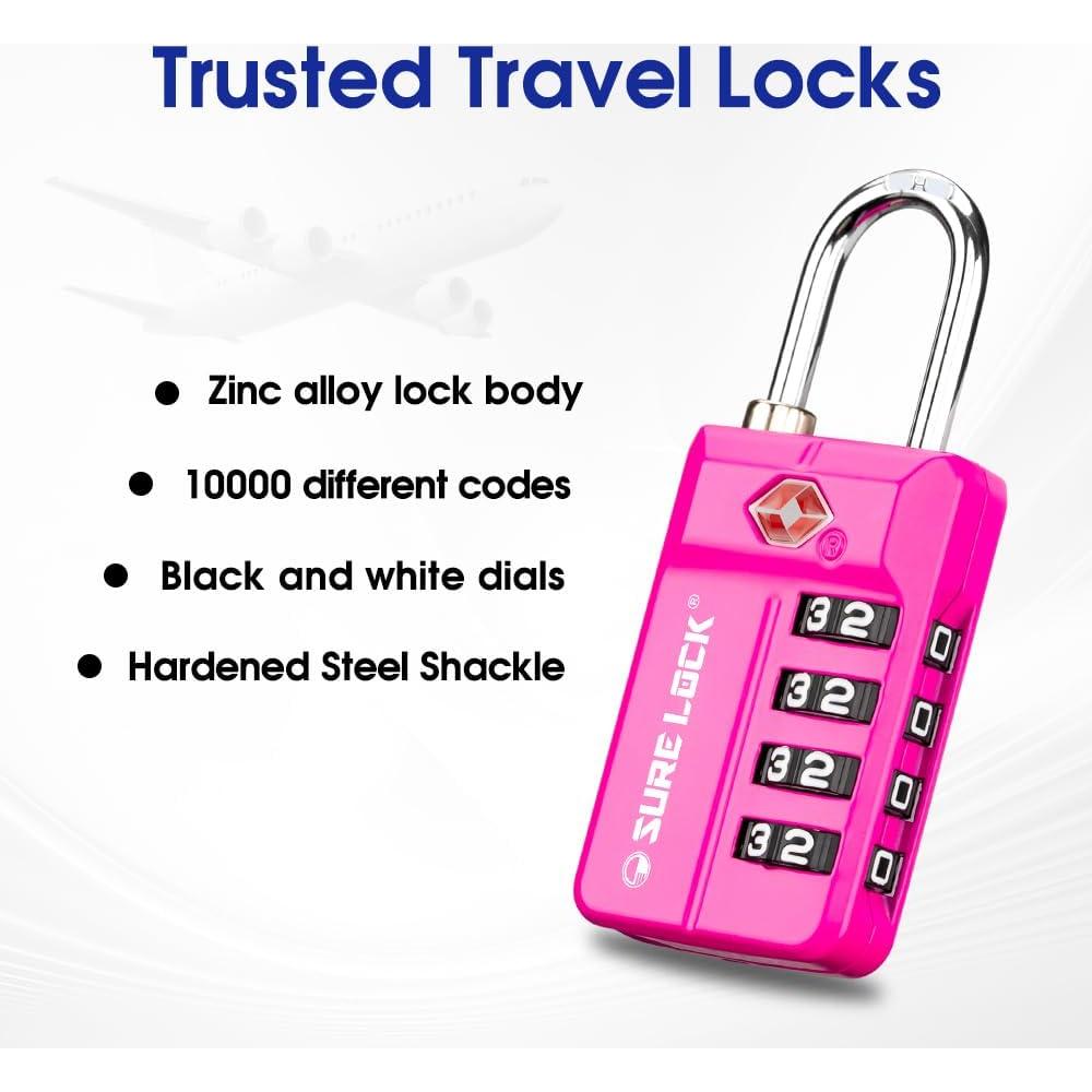 Candado de Combinación TSA Sure Lock 4 Dígitos para Equipaje