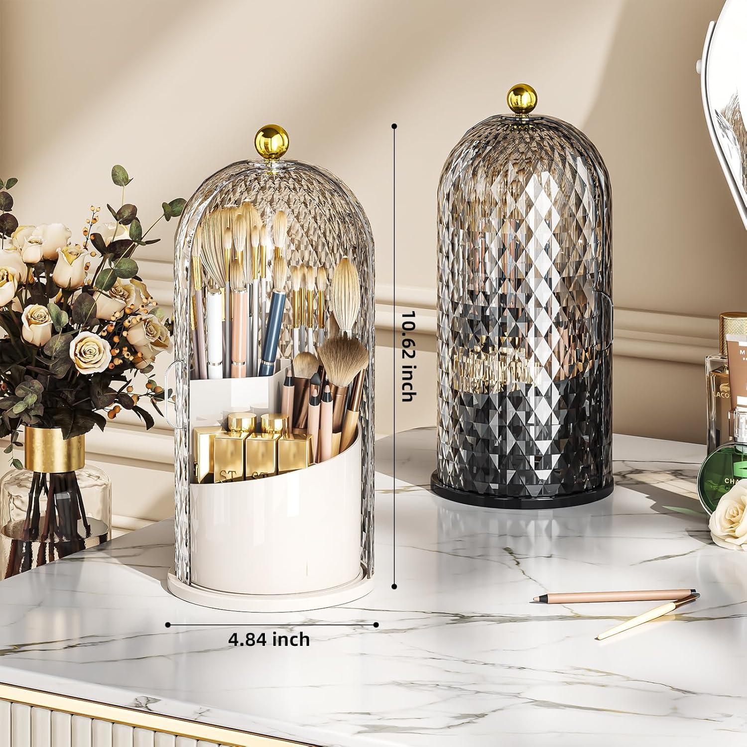 Organizador de Brochas de Maquillaje MSHOMELY Negro 360 Rotatorio