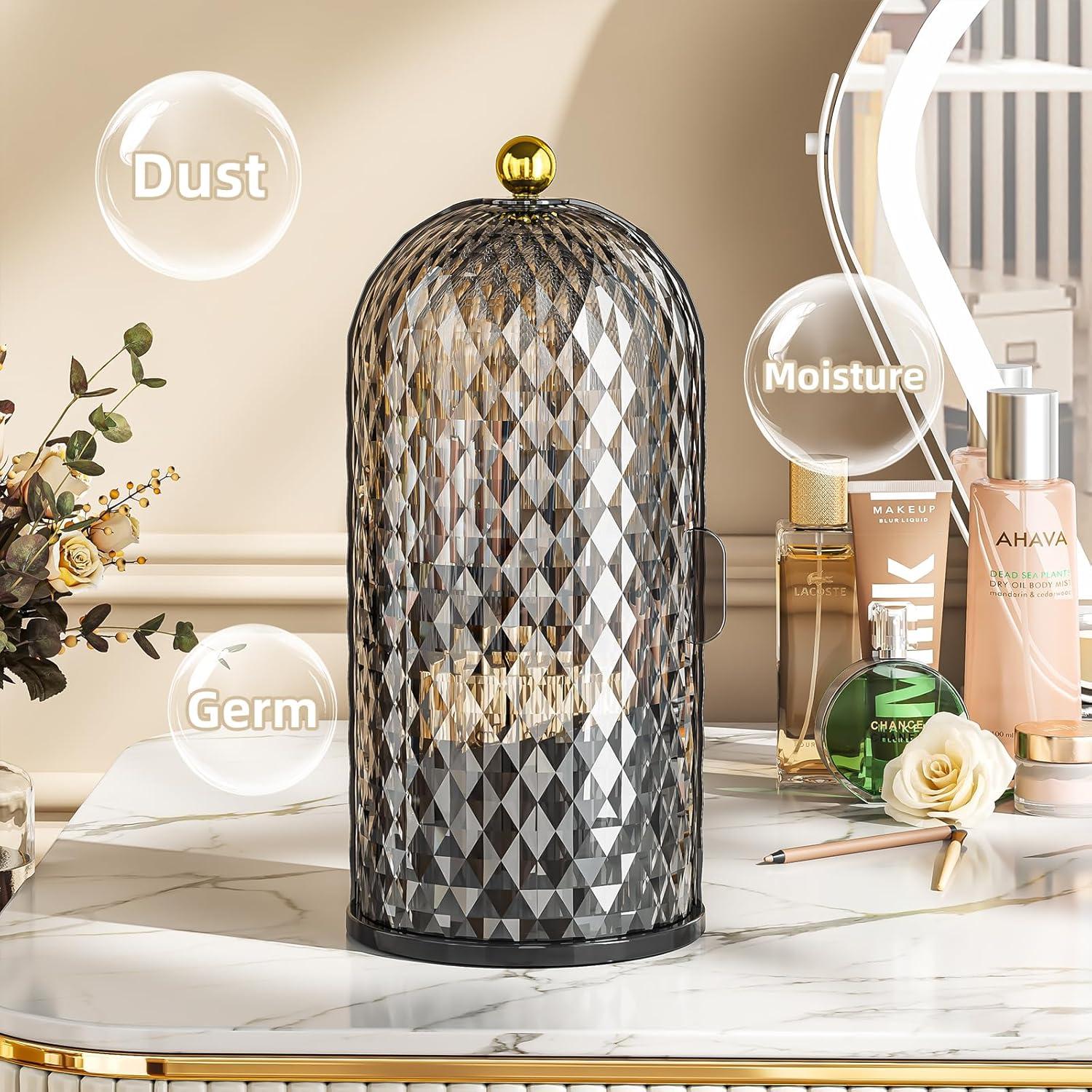 Organizador de Brochas de Maquillaje MSHOMELY Negro 360 Rotatorio