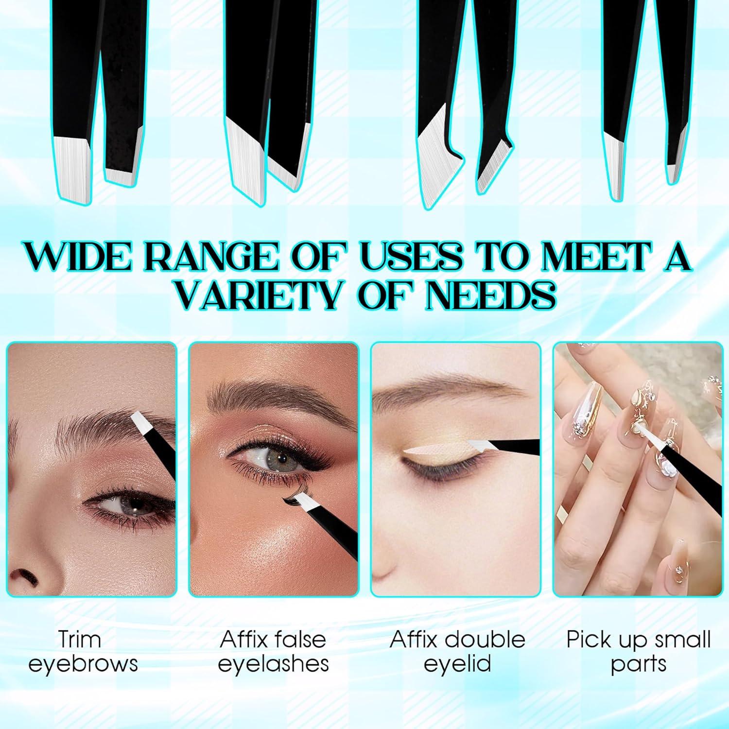 Juego de Pinzas para Cejas GEMERRY 6 Piezas Acero Inoxidable